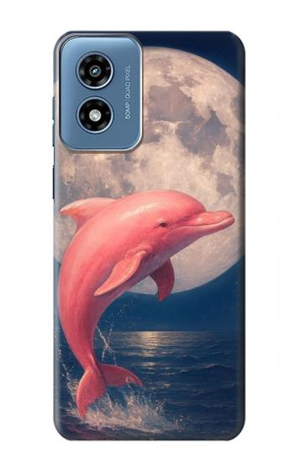 S4045 Nuit de lune de dauphin Etui Coque Housse pour Motorola Moto G Play 4G (2024)