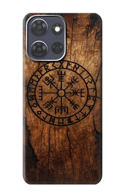S4036 Boussole en bois viking Vegvisir Etui Coque Housse pour Motorola Moto G Power (2025)