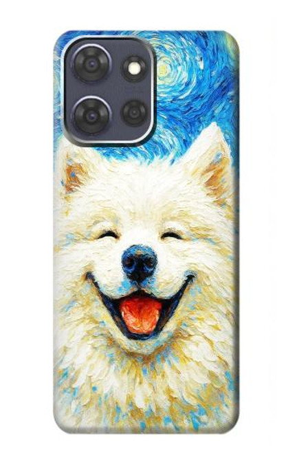 S4064 Chien souriant La Nuit étoilée de Van Gogh Etui Coque Housse pour Motorola Moto G Power (2025)