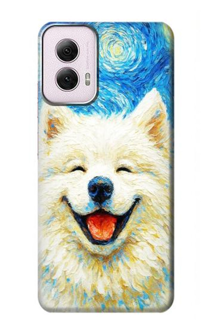 S4064 Chien souriant La Nuit étoilée de Van Gogh Etui Coque Housse pour Motorola Moto G Power 5G (2024)