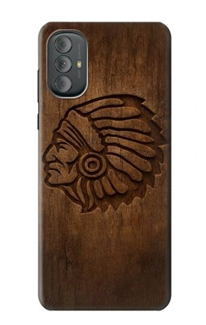 S4035 Sculpture sur bois amérindienne Etui Coque Housse pour Motorola Moto G Power 2022, G Play 2023