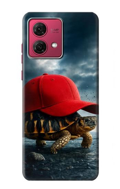 S4056 Tortue de Madagascar à bonnet rouge Etui Coque Housse pour Motorola Moto G84