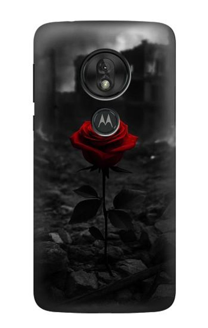 S4048 Ruines de roses rouges Etui Coque Housse pour Motorola Moto G7 Power
