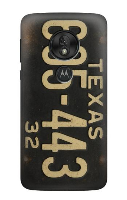S4061 Plaque d'immatriculation vintage du Texas Etui Coque Housse pour Motorola Moto G7 Power
