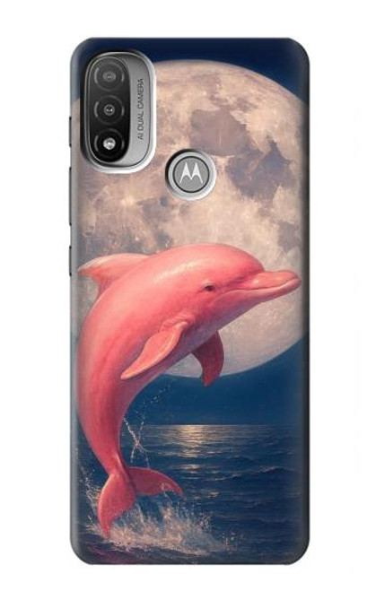 S4045 Nuit de lune de dauphin Etui Coque Housse pour Motorola Moto E20,E30,E40