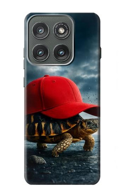 S4056 Tortue de Madagascar à bonnet rouge Etui Coque Housse pour Motorola Edge (2025)