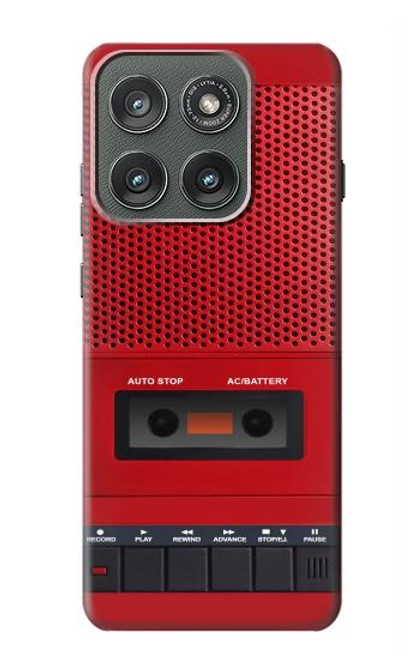 S4073 Cassette rouge vintage Graphique du joueur Etui Coque Housse pour Motorola Edge (2025)
