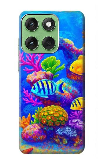 S4058 Aquarium coloré Etui Coque Housse pour Motorola Edge 60