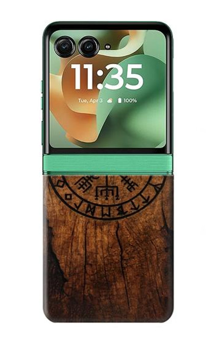 S4036 Boussole en bois viking Vegvisir Etui Coque Housse pour Motorola Razr 60, Razr 2025