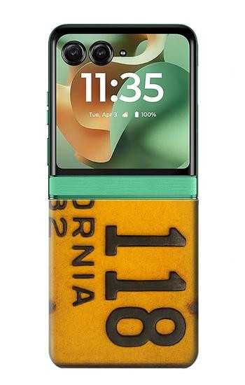 S4060 Plaque d'immatriculation vintage de Californie Etui Coque Housse pour Motorola Razr 70+,60+, Razr+ (2026, 2025, 2024)