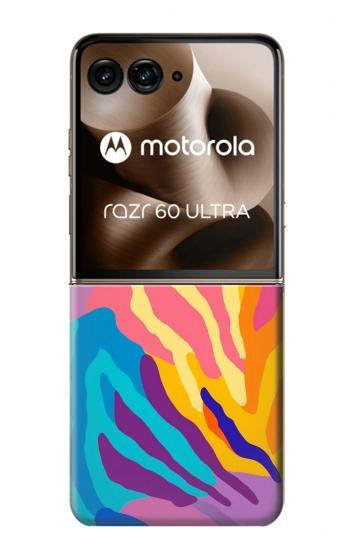 S4037 Motif zèbre coloré Etui Coque Housse pour Motorola Razr 70 Ultra, 60 Ultra, 50 Ultra, Ultra 2026, Ultra 2025