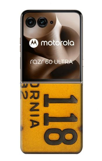 S4060 Plaque d'immatriculation vintage de Californie Etui Coque Housse pour Motorola Razr 70 Ultra, 60 Ultra, 50 Ultra, Ultra 2026, Ultra 2025