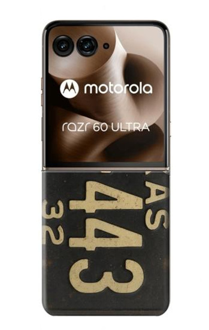 S4061 Plaque d'immatriculation vintage du Texas Etui Coque Housse pour Motorola Razr 60 Ultra, Razr Ultra 2025