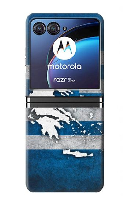 S4074 Le drapeau de la Grèce Etui Coque Housse pour Motorola Razr 40 Ultra