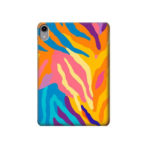S4037 Motif zèbre coloré Etui Coque Housse pour iPad mini 6 7, iPad mini (2021,2024)