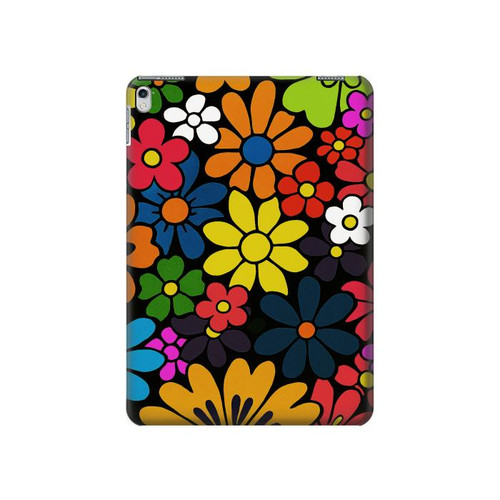 S4043 Fleurs colorées dessin animé Etui Coque Housse pour iPad 9.7 (2017,2018), iPad 6, iPad 5