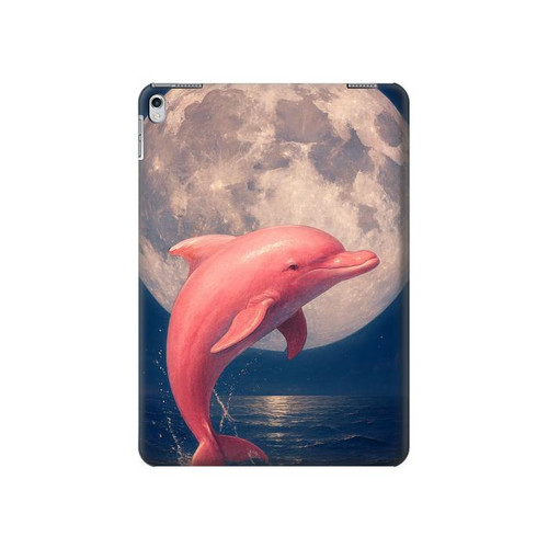 S4045 Nuit de lune de dauphin Etui Coque Housse pour iPad 9.7 (2017,2018), iPad 6, iPad 5