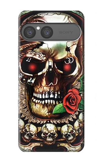 S0753 crâne Wing Etui Coque Housse pour Sony Xperia 10 VII, 10 VIII