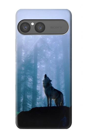 S0935 Loup Hurlant dans la forêt Etui Coque Housse pour Sony Xperia 10 VII, 10 VIII