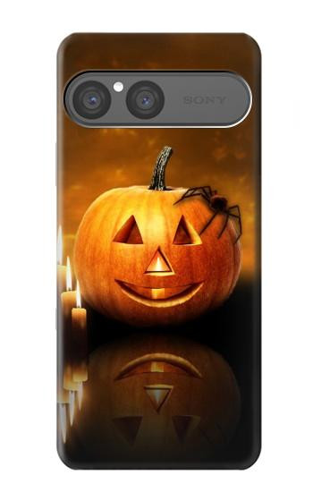 S1083 Citrouille araignée bougies Halloween Etui Coque Housse pour Sony Xperia 10 VII, 10 VIII