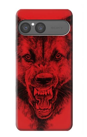 S1090 Rouge Loup Etui Coque Housse pour Sony Xperia 10 VII, 10 VIII