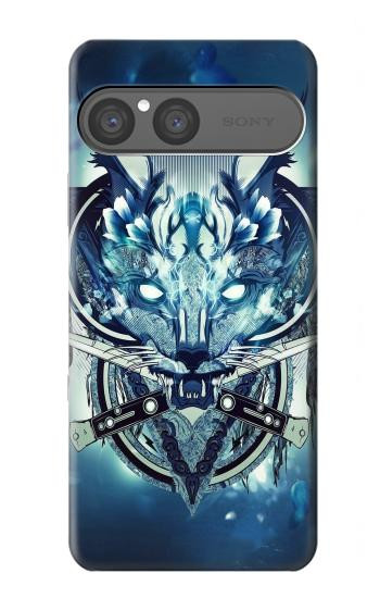 S1135 Loup avec des couteaux Roche Etui Coque Housse pour Sony Xperia 10 VII, 10 VIII