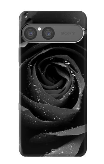 S1598 Noir Rose Etui Coque Housse pour Sony Xperia 10 VII, 10 VIII
