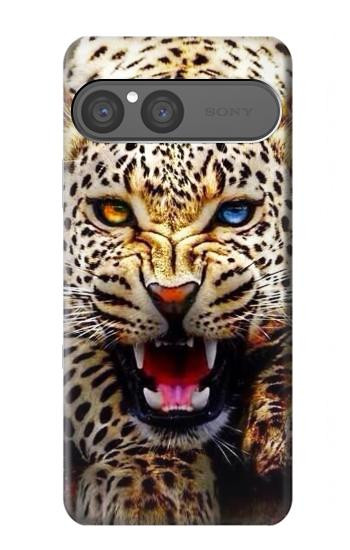 S1932 Bleu yeux Léopard Etui Coque Housse pour Sony Xperia 10 VII