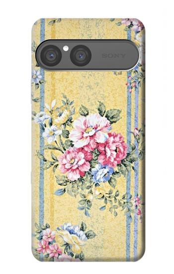 S2229 Fleurs millésimé Etui Coque Housse pour Sony Xperia 10 VII