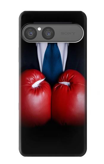 S2261 Homme d'affaires Noir Costume avec des gants de boxe Etui Coque Housse pour Sony Xperia 10 VII