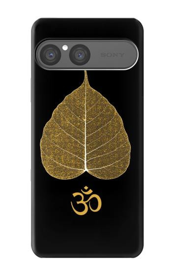 S2331 Feuille d'or bouddhiste Symbole de l'OM Etui Coque Housse pour Sony Xperia 10 VII