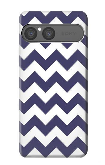 S2345 Marine Bleu Shavron Zig zag Etui Coque Housse pour Sony Xperia 10 VII