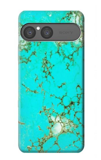 S2377 Turquoise Texture Motif imprimé Gemme Etui Coque Housse pour Sony Xperia 10 VII
