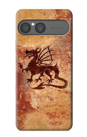 S2485 Dragon métal Texture imprimé graphique Etui Coque Housse pour Sony Xperia 10 VII