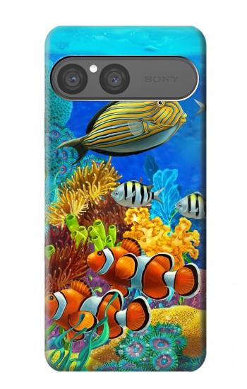 S2568 Mer Poissons marins Coraux Sous-marine Océan Etui Coque Housse pour Sony Xperia 10 VII, 10 VIII