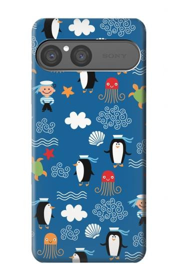 S2572 Motif Marin Penguin Etui Coque Housse pour Sony Xperia 10 VII, 10 VIII