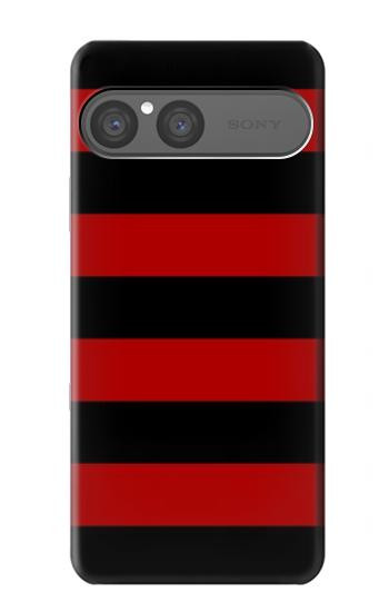 S2638 Noir et Rouge rayé Etui Coque Housse pour Sony Xperia 10 VII