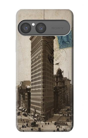 S2832 New York 1903 Flatiron Cartes Postales Bâtiment Etui Coque Housse pour Sony Xperia 10 VII