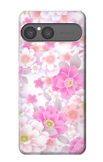 S3036 Flore de fleur rose douce Etui Coque Housse pour Sony Xperia 10 VII