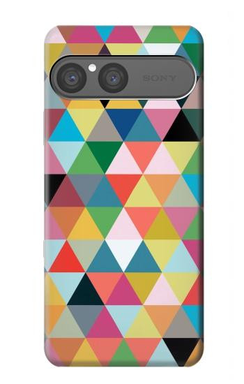 S3049 Triangles Couleurs vibrantes Etui Coque Housse pour Sony Xperia 10 VII