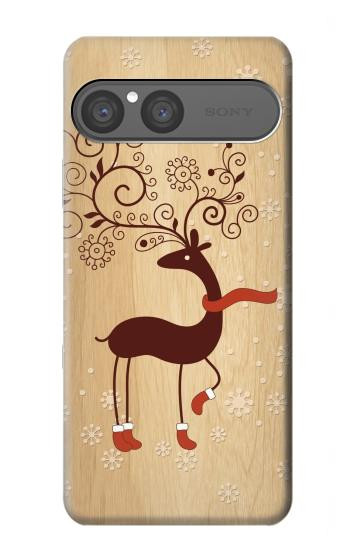 S3081 Bois Raindeer imprimé graphique Etui Coque Housse pour Sony Xperia 10 VII