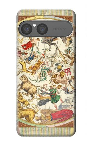 S3145 Constellation antique Carte du ciel étoilé Etui Coque Housse pour Sony Xperia 10 VII, 10 VIII