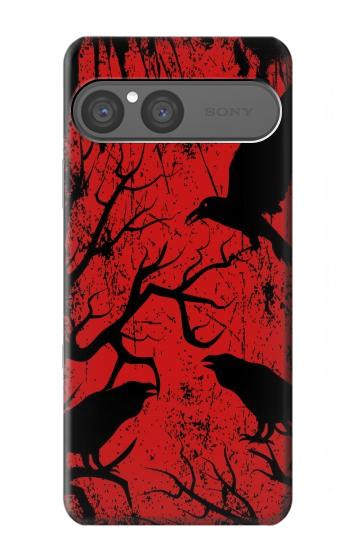 S3325 Corbeau Noir Sang Arbre Etui Coque Housse pour Sony Xperia 10 VII