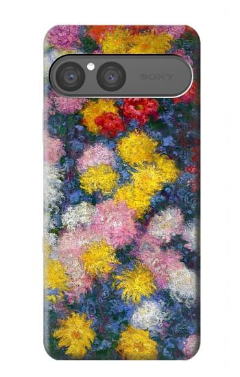 S3342 Claude Monet Chrysanthèmes Etui Coque Housse pour Sony Xperia 10 VII, 10 VIII