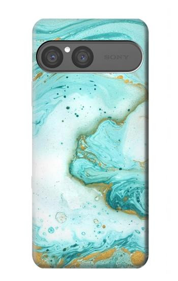 S3399 Vert Marbre Imprimer Graphique Etui Coque Housse pour Sony Xperia 10 VII