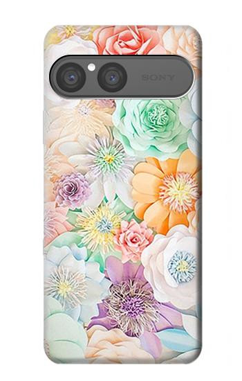 S3705 Fleur florale pastel Etui Coque Housse pour Sony Xperia 10 VII, 10 VIII