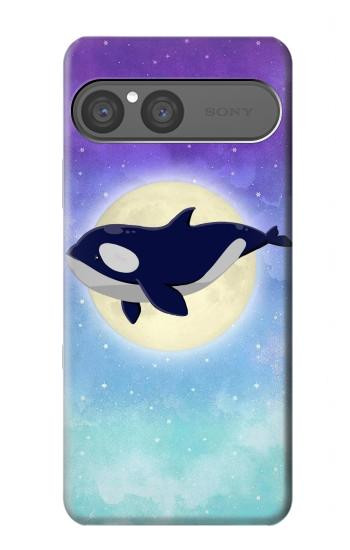 S3807 Killer Whale Orca Lune Pastel Fantaisie Etui Coque Housse pour Sony Xperia 10 VII, 10 VIII