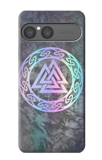 S3833 Valknut Odin Wotans Noeud Hrungnir Coeur Etui Coque Housse pour Sony Xperia 10 VII