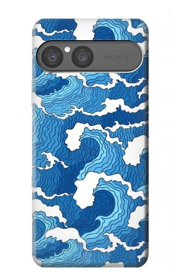 S3901 Vagues esthétiques de l'océan de tempête Etui Coque Housse pour Sony Xperia 10 VII