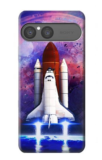 S3913 Navette spatiale nébuleuse colorée Etui Coque Housse pour Sony Xperia 10 VII